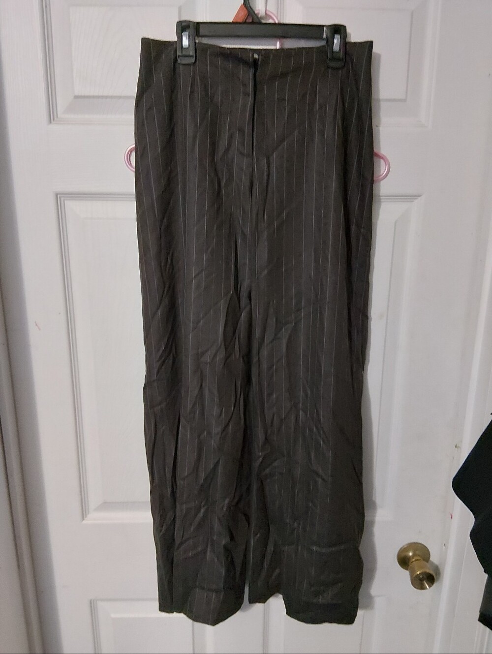 Piazza Sempione Brown Pinstripe Dress Pants